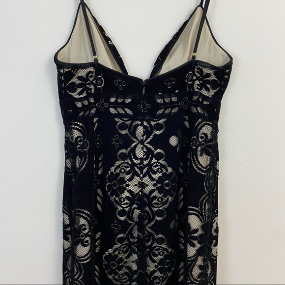 Saylor X Free People Logan Velvet Lace Mini Dress Slit V Neck Spaghetti Strap M - Picture 7 of 9